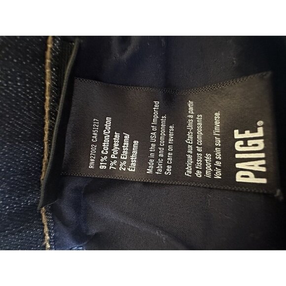 Paige Jeans Womens 28 Straight Leg Denim Dark Wash Ankle Length Mid Rise - Picture 7 of 11